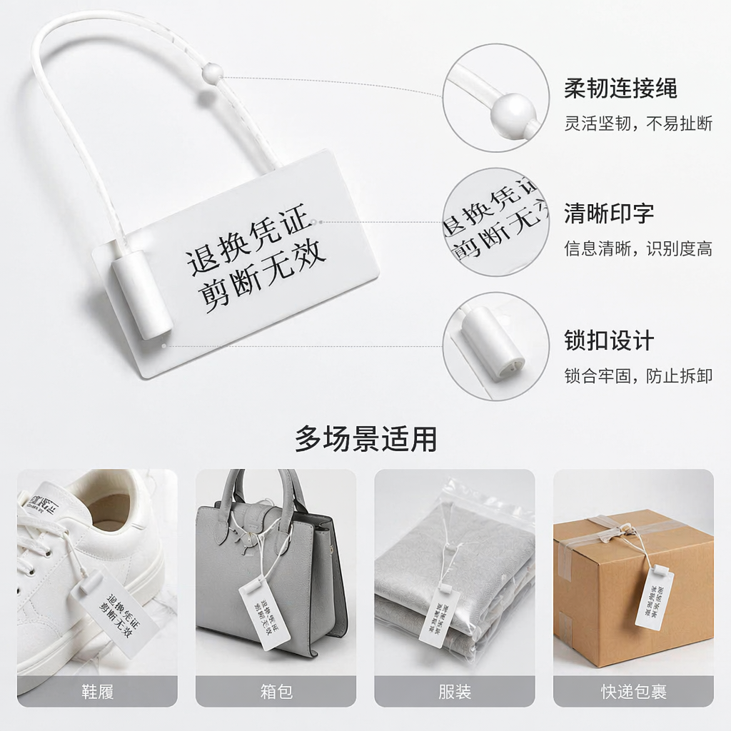 白色封条标签 自粘防水防伪通用型多尺寸可定制图