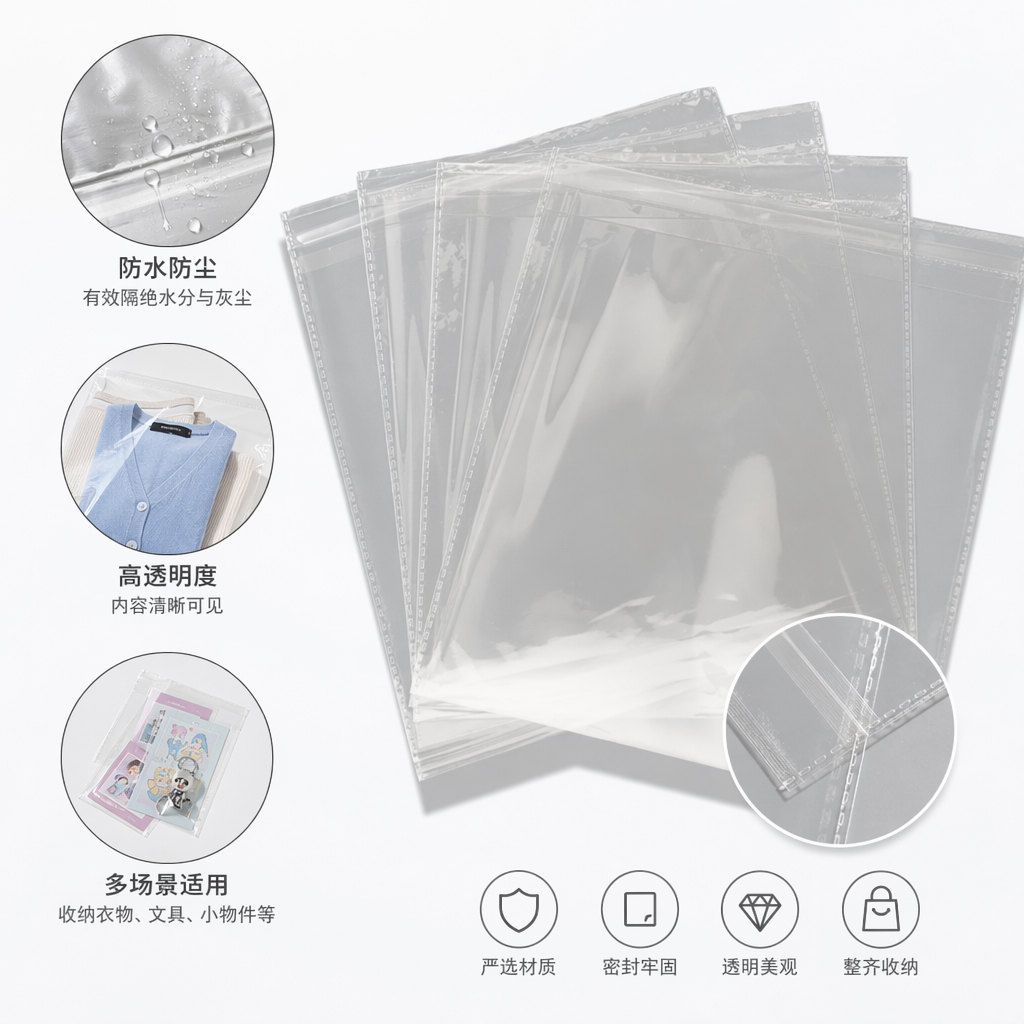 透明塑料袋食品级加厚密封保鲜袋家用收纳袋