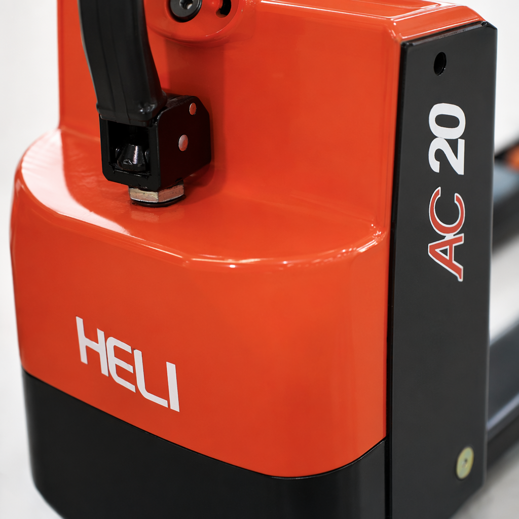 The red and black color electric pallet truck industrial handling forklift has a load capacity of 3 tons and can be lifted and lowered Application Scenario