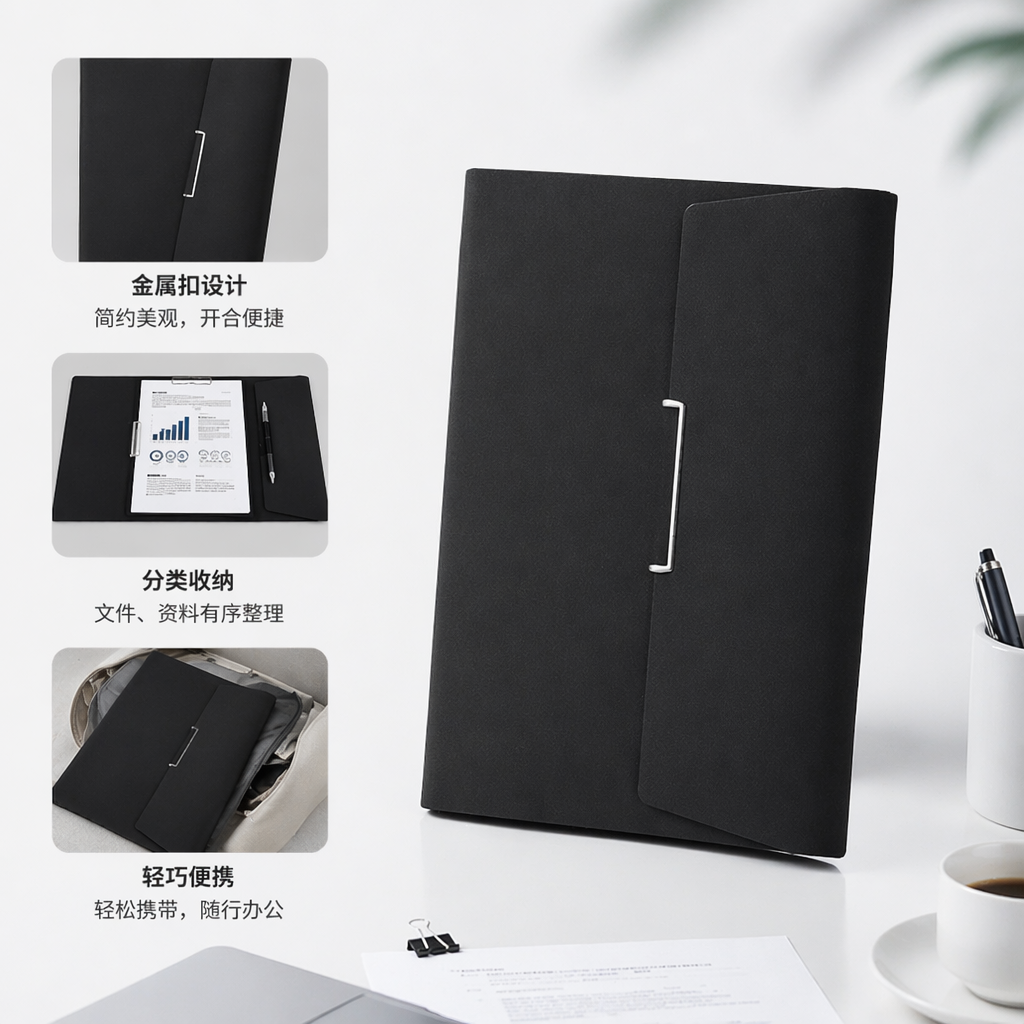 黑色封面笔记本 A5加厚横线本 120页可撕页简约商务记事本