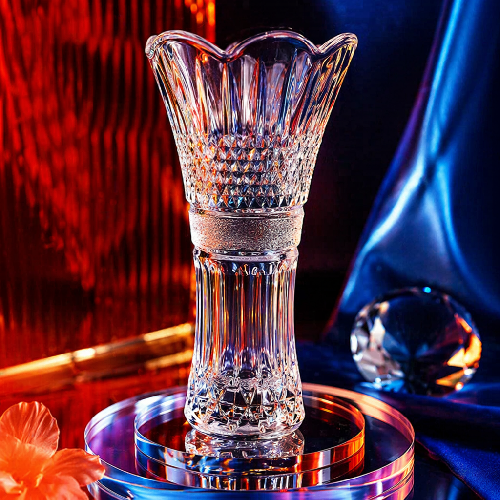 Transparent crystal vase for living room decoration, high-transparency glass vase Specification image