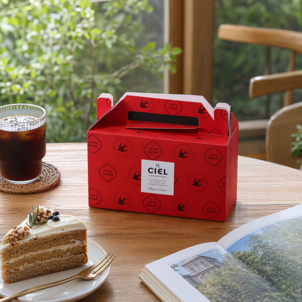 The red hand-held gift box is a simple, elegant and festive gift box for festivals details Picture