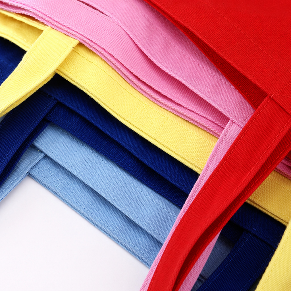 Colorful canvas bags, large-capacity fashionable hand-held shopping bags, foldable, lightweight and environmentally friendly Application Scenario