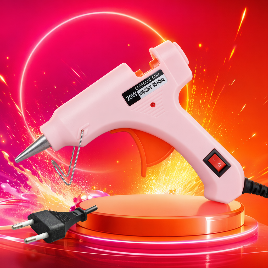 Pink hot melt glue gun, handheld quick heating mini electric melt glue gun, home DIY decoration tool Specification image