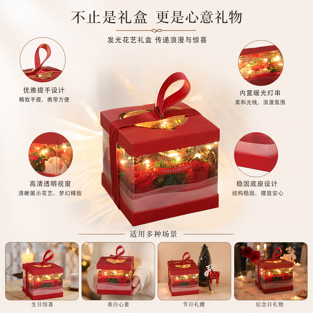 彩色礼盒装精美礼品包装盒多色可选节日送礼优选