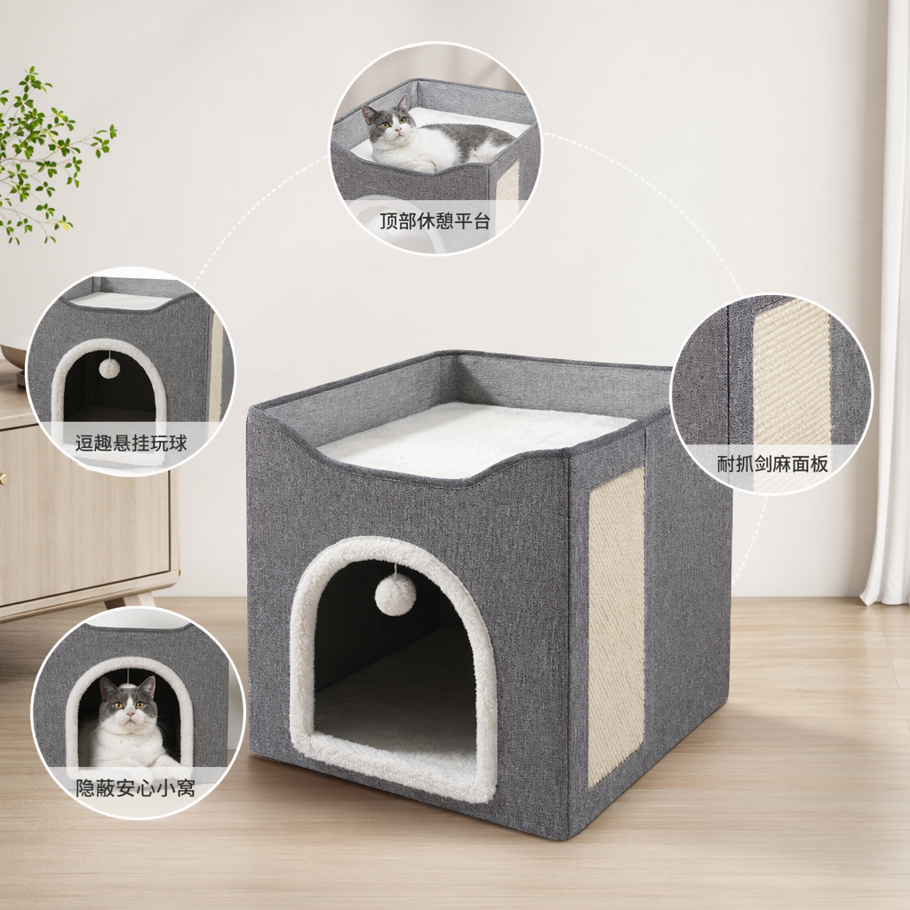 灰色猫窝加厚保暖宠物窝猫咪专用冬暖夏凉可拆洗
