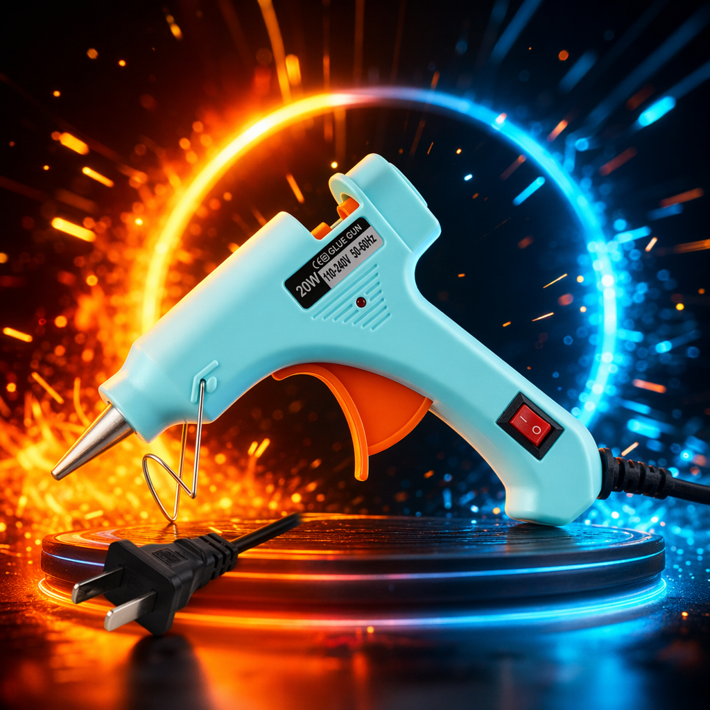 Lake blue hot melt glue gun 20W constant temperature rapid heating portable DIY hand tool Specification image