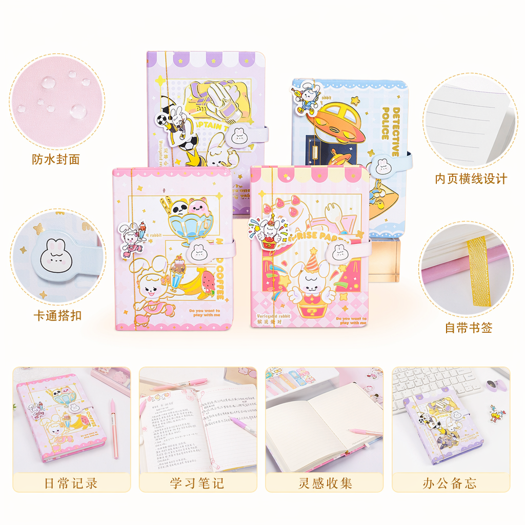 彩色卡通笔记本 A5加厚内页简约学生日记本