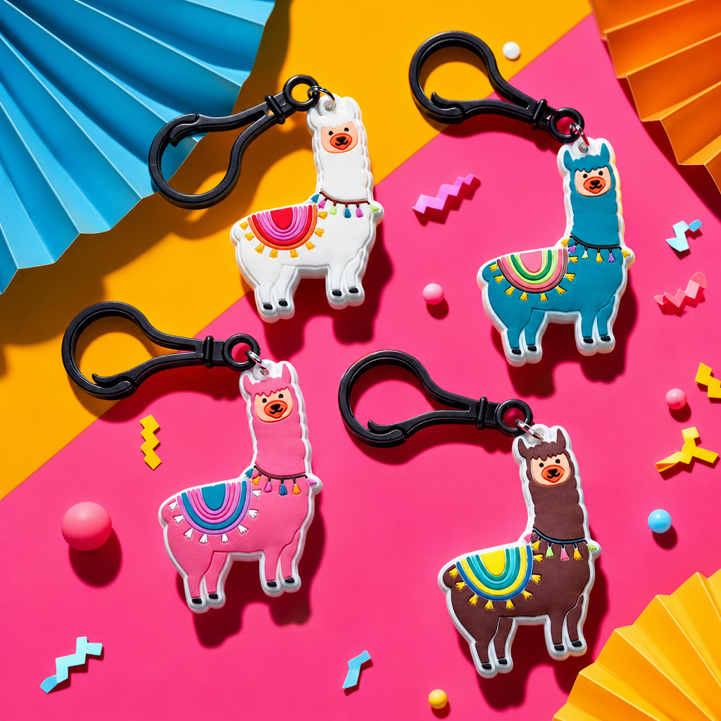 Colorful alpaca-shaped keychains, cute plush pendants, fashionable and portable items Specification image