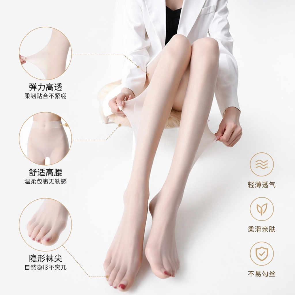 白色西装外套搭配冷肤色丝袜套装 显瘦修身职业装