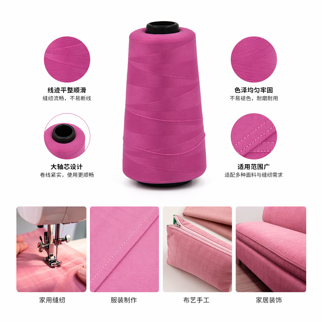 玫红色线轴 缝纫手工DIY辅料
