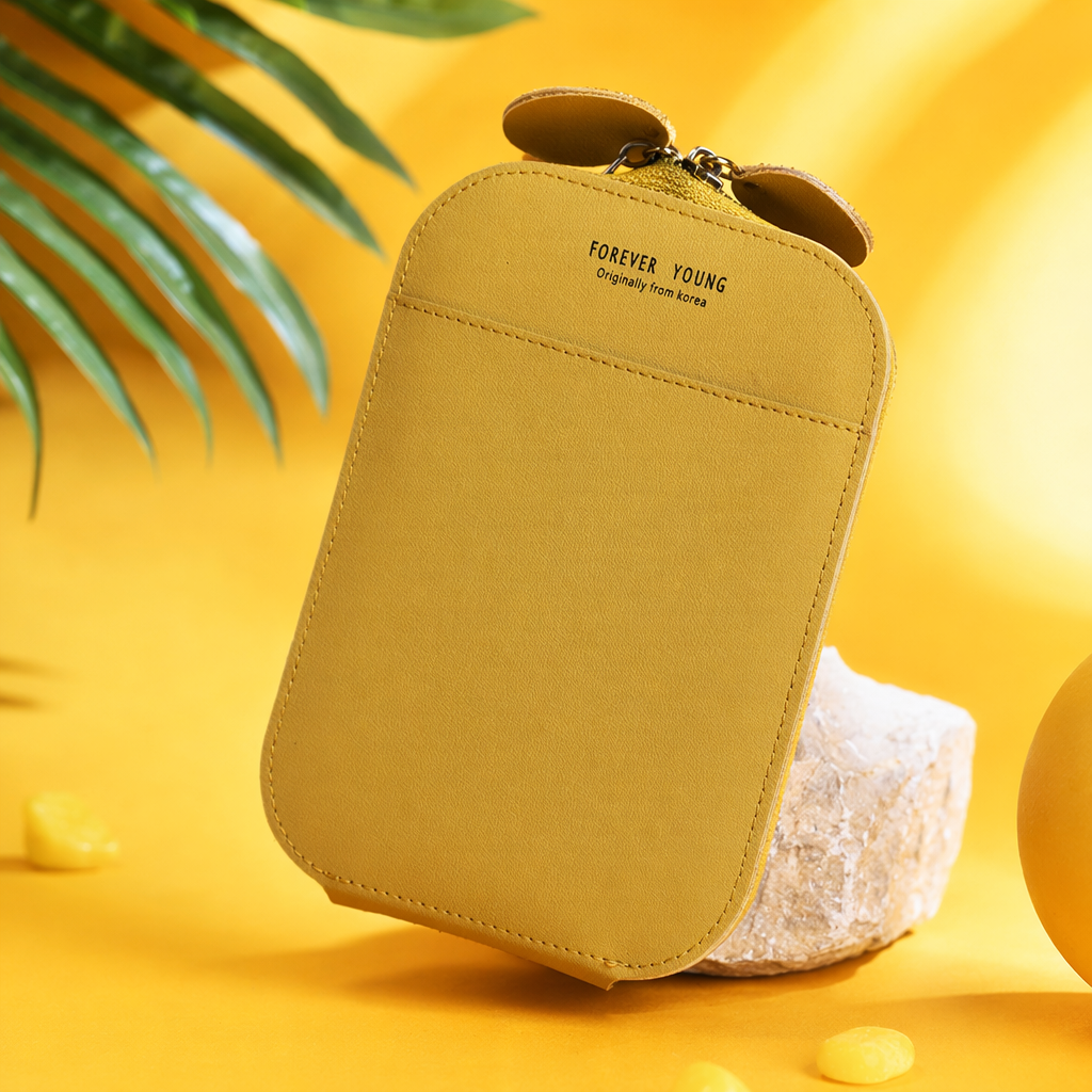 Yellow leather phone case, compatible with iPhone, Huawei and Xiaomi, shockproof and lightweight Specification image