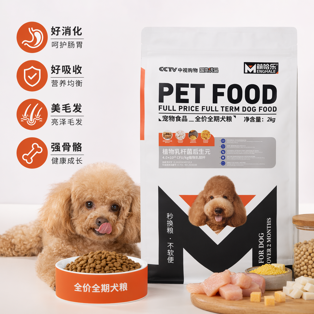 White packaging bag, universal dry food sealed and fresh-keeping portable pack for pet food