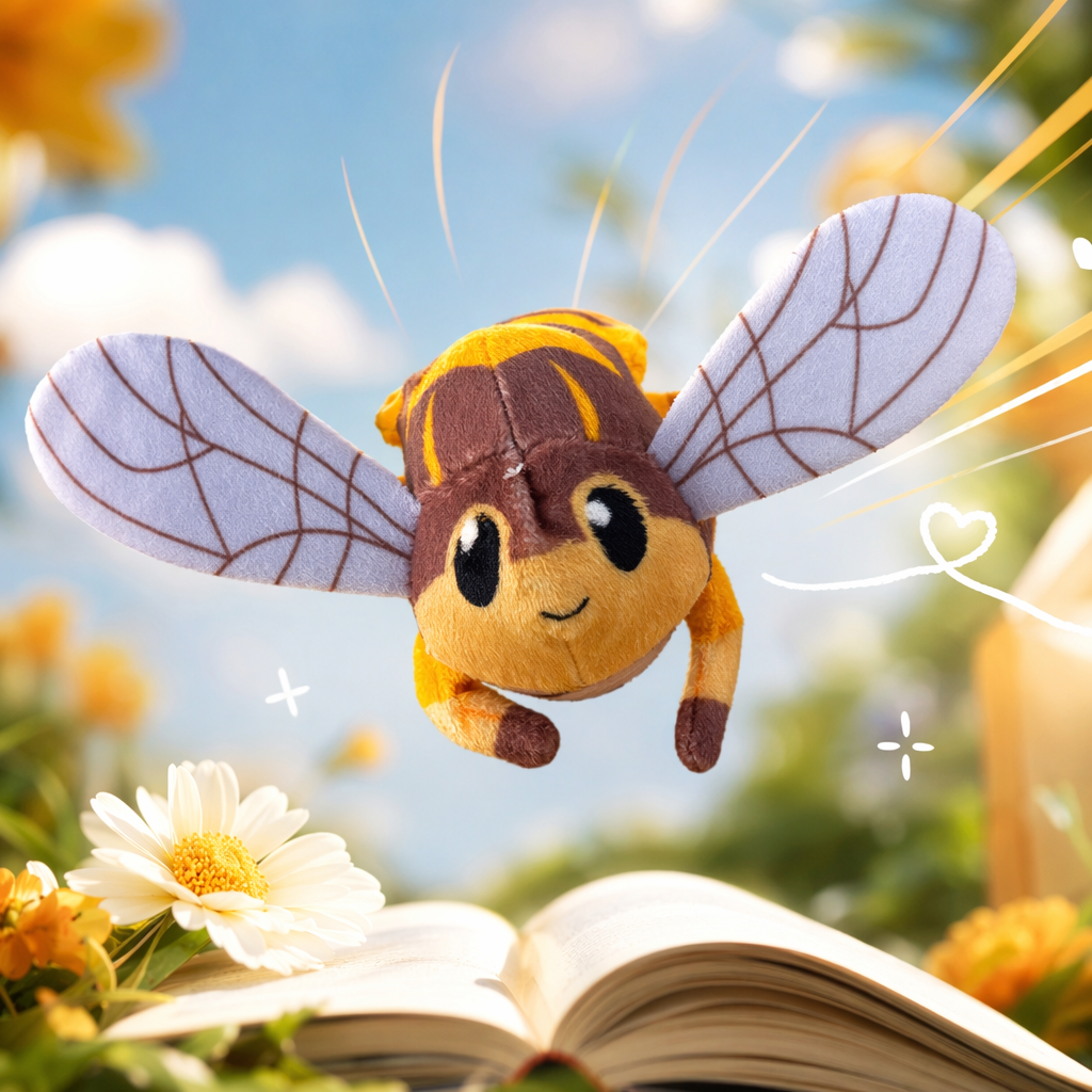Yellow bee plush toy, cute cartoon pillow, fabric decoration toy Specification image