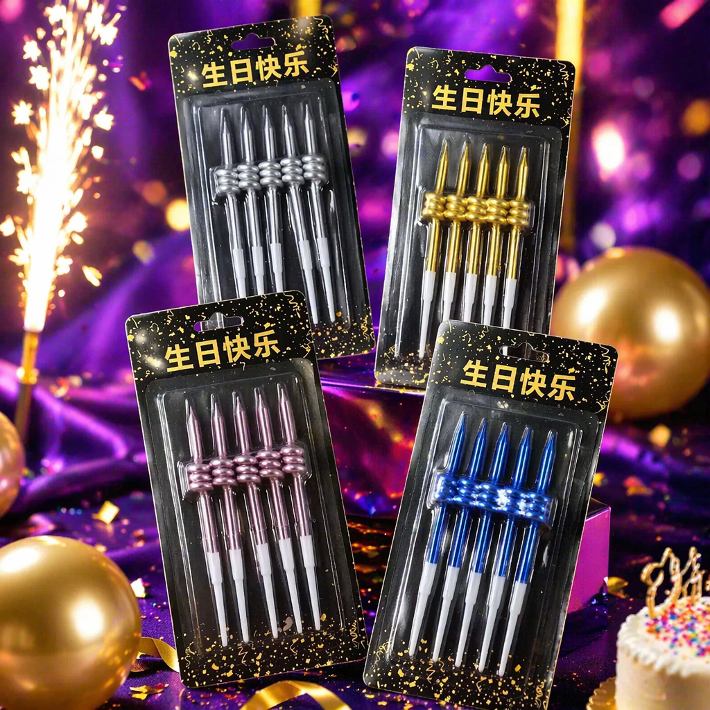 Black packaging birthday candle set with digital candle cake decoration gift box Specification image