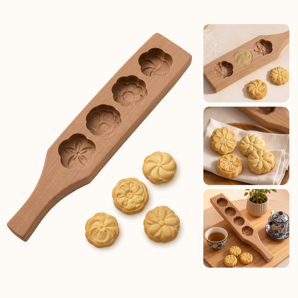 木质雕花模具手工烘焙蛋糕饼干压模套装