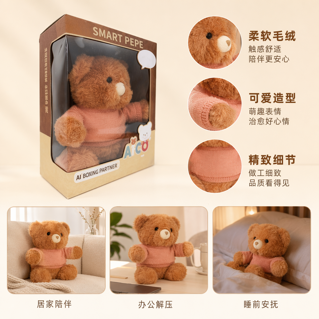 棕色毛绒玩具熊可爱大号抱枕毛绒公仔儿童礼物