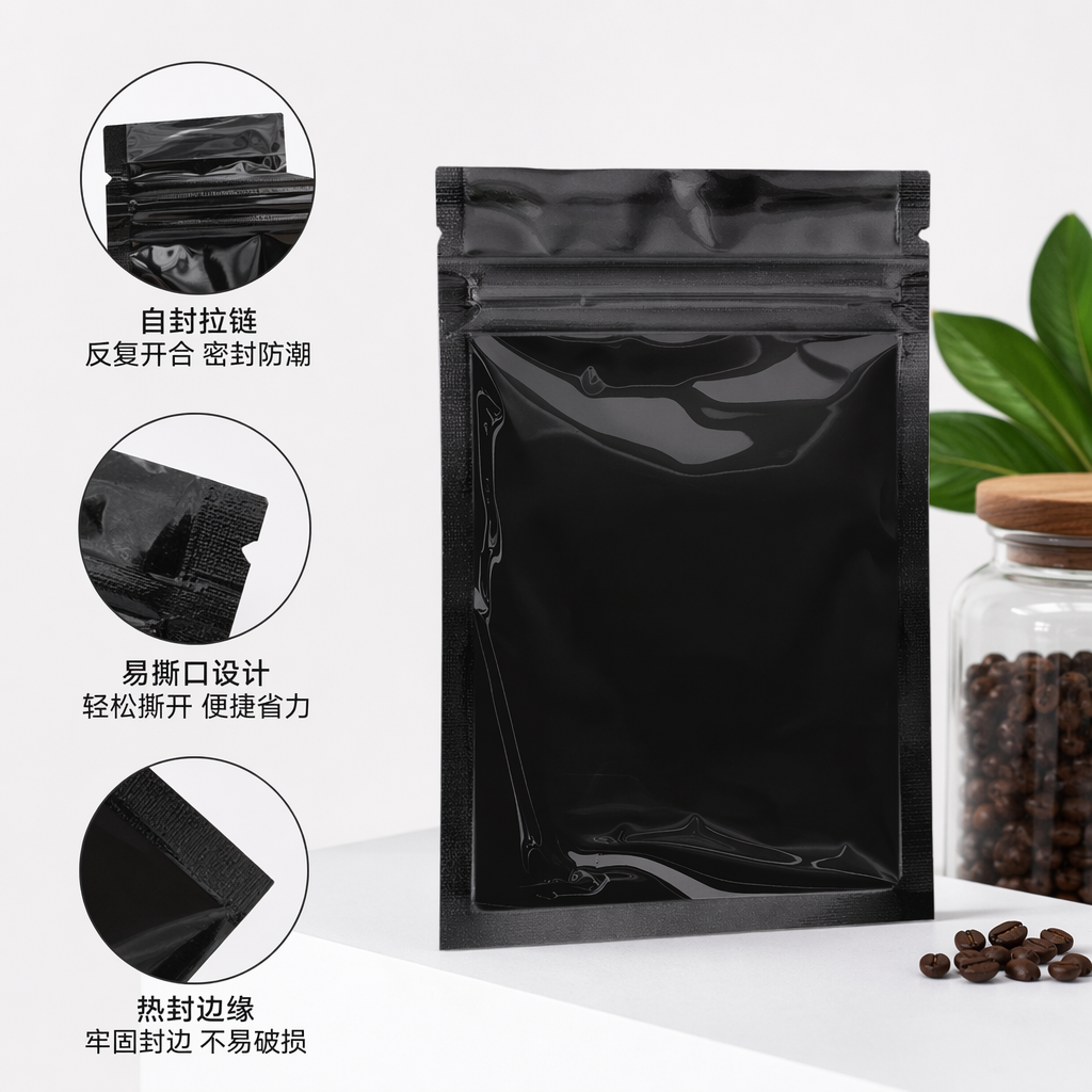 亮光透明平底拉链袋 自封式收纳袋 防尘防潮密封袋