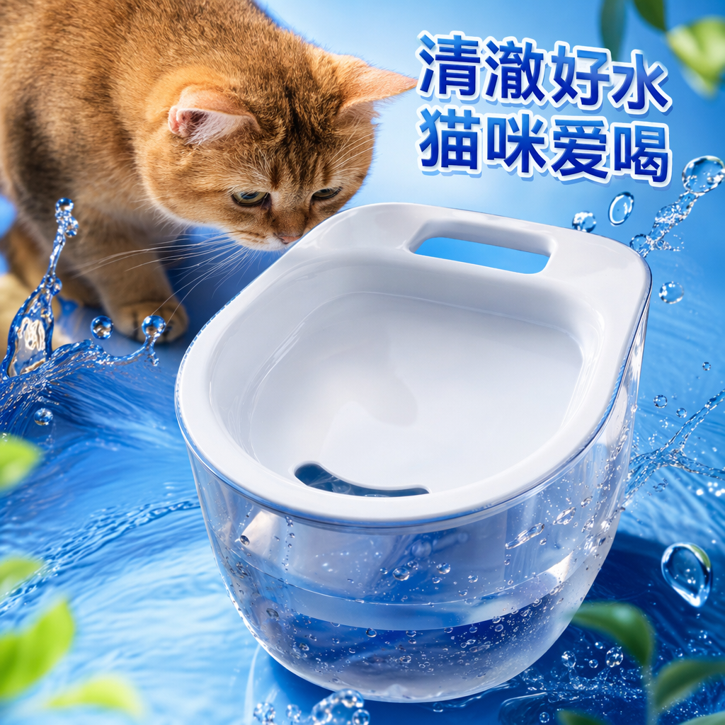 White pet water dispenser with silent circulation and automatic constant flow, suitable for cats and dogs Specification image
