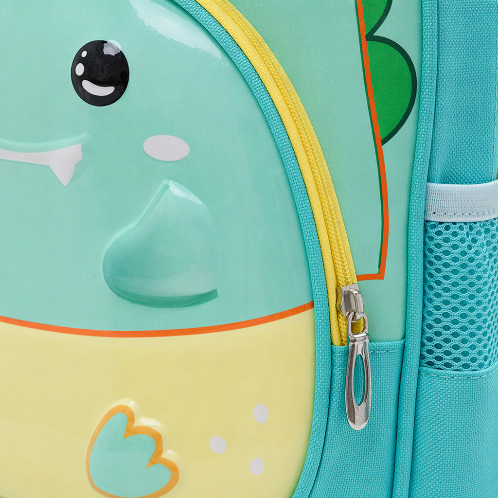 Green dinosaur-shaped children's schoolbag, cute and cartoonish, lightweight backpack for primary school students Application Scenario