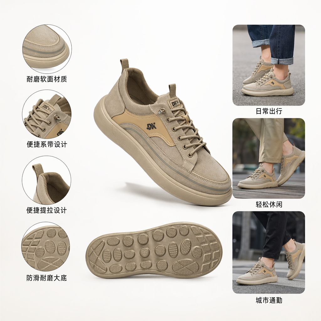 黑色咖色绿色运动鞋 男女同款 黑色鞋底 舒适透气