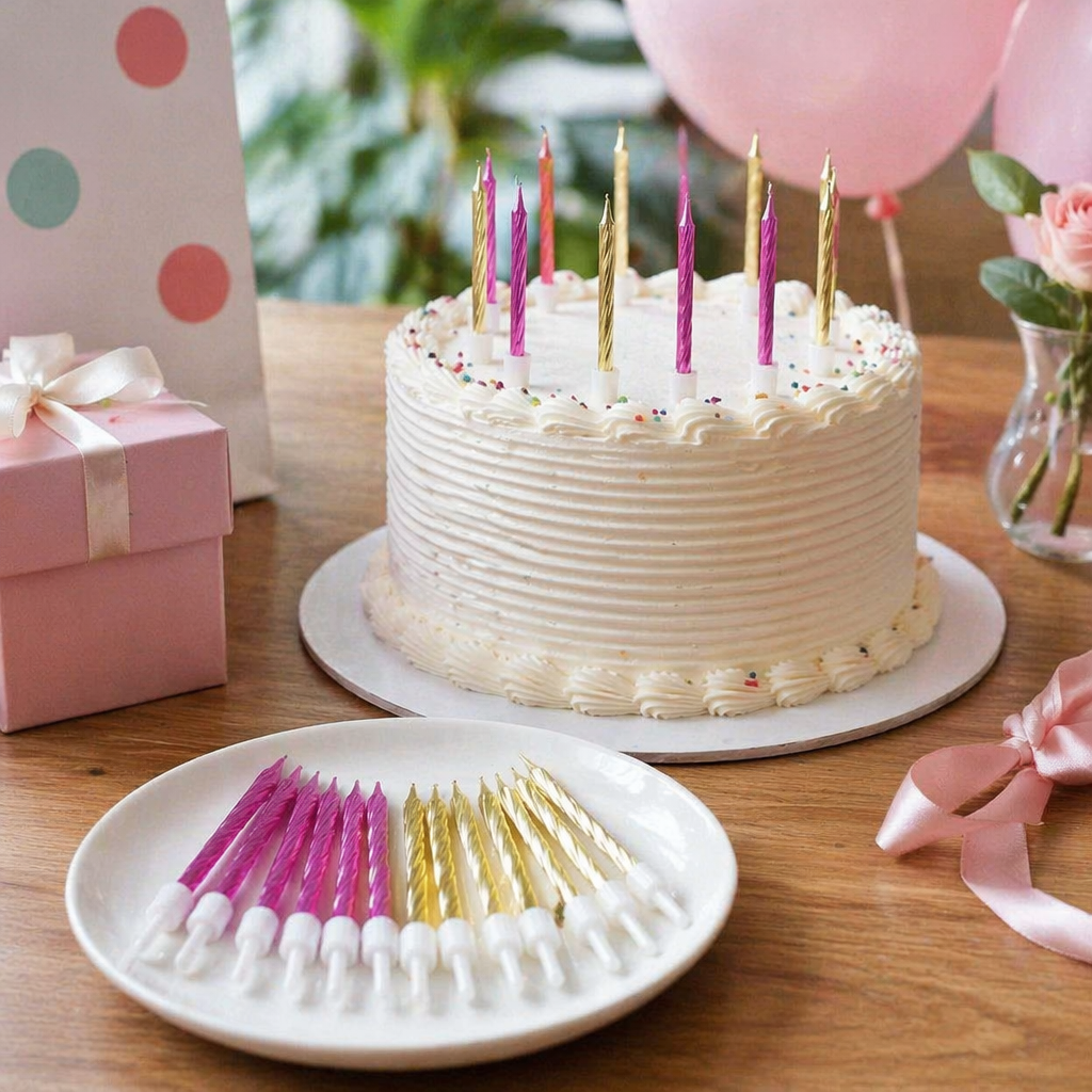 Colorful packaged birthday candles, creative designs for festival birthday decoration details Picture