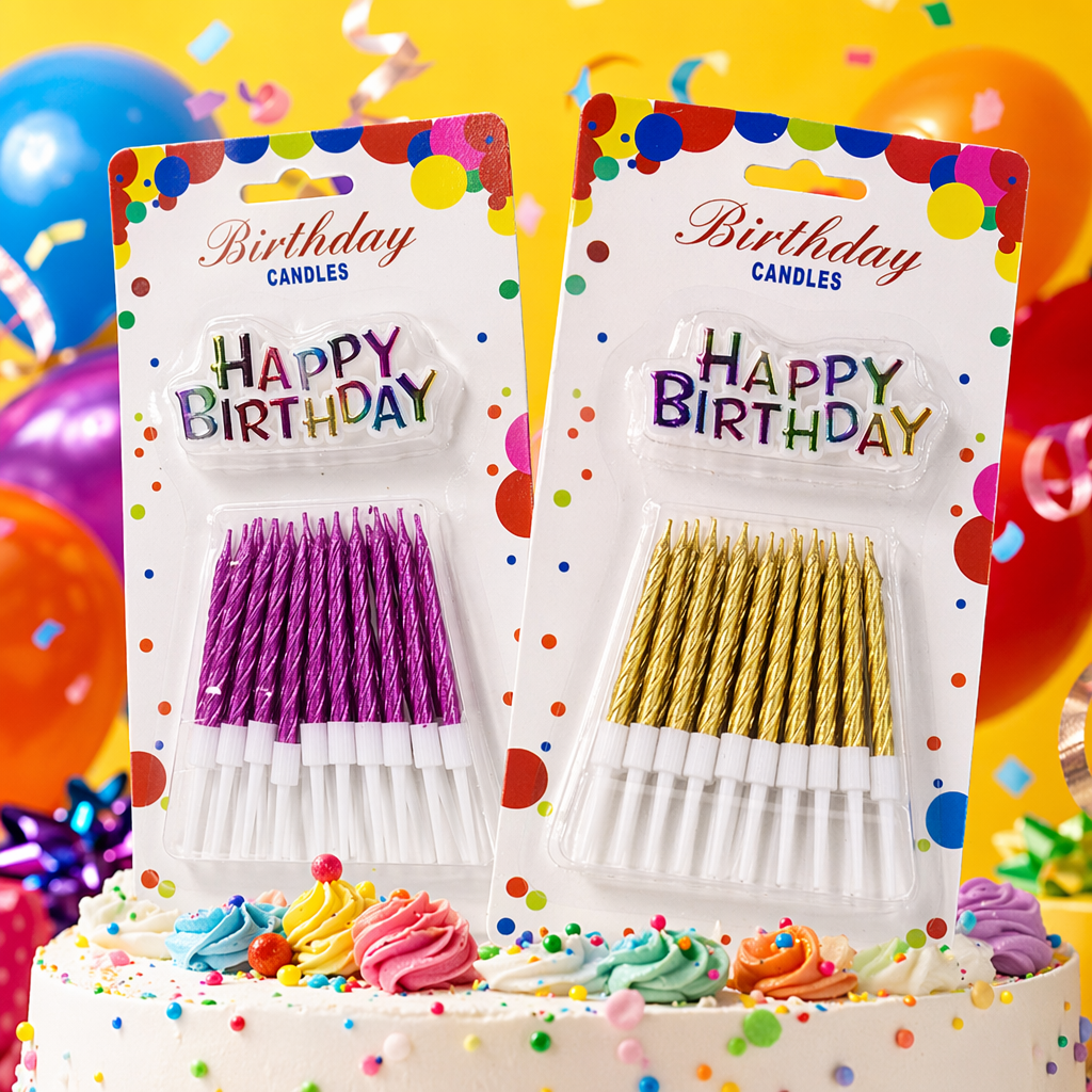 Colorful packaged birthday candles, creative designs for festival birthday decoration Specification image