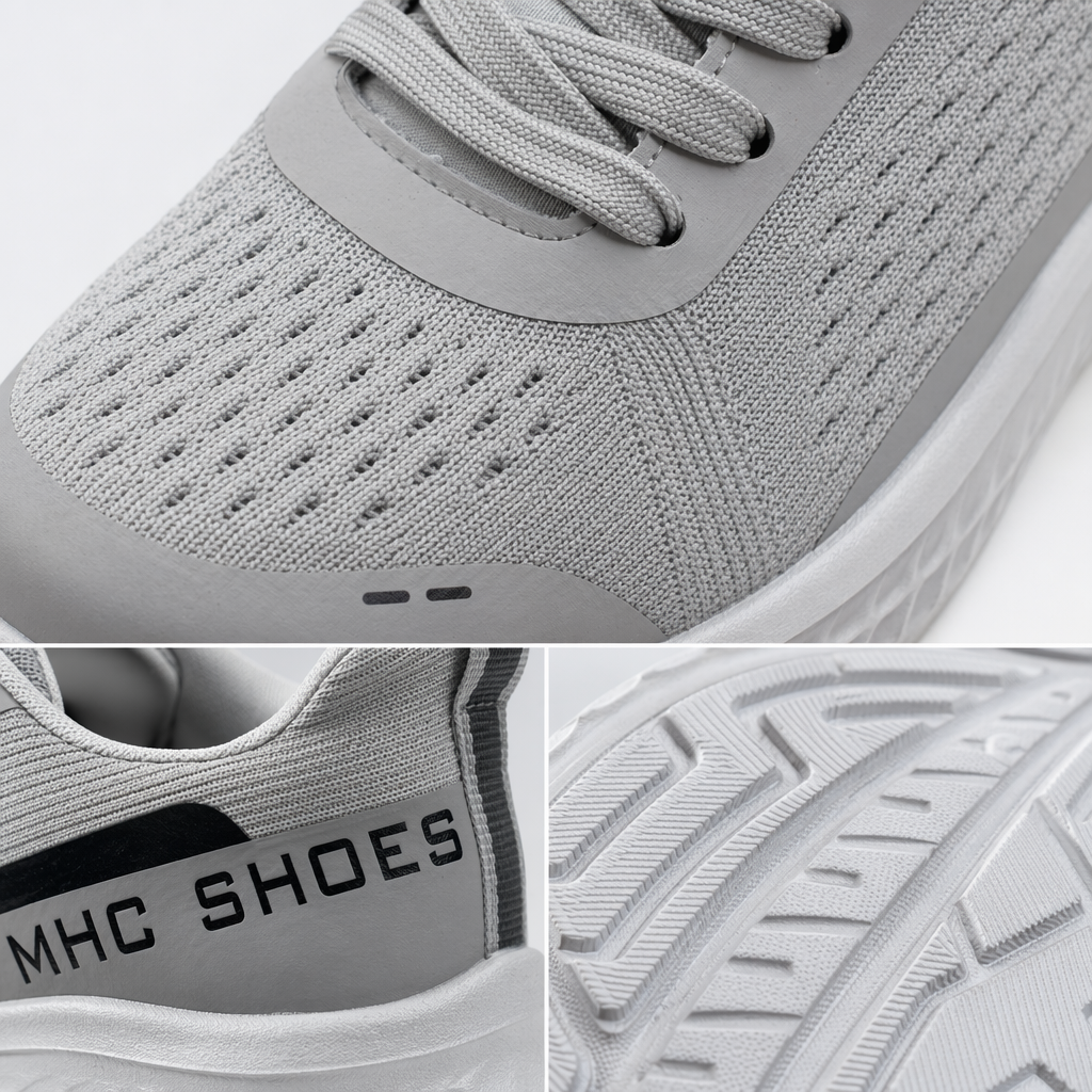 All-black grey and black sports shoes for both men and women, versatile casual running shoes Application Scenario
