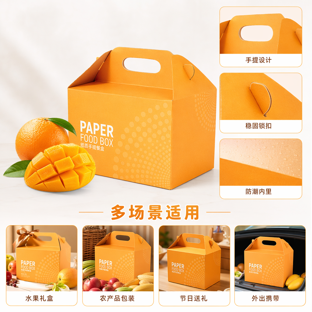 彩色瓦楞纸盒包装 含条纹卡通蜂蜜水果主题设计