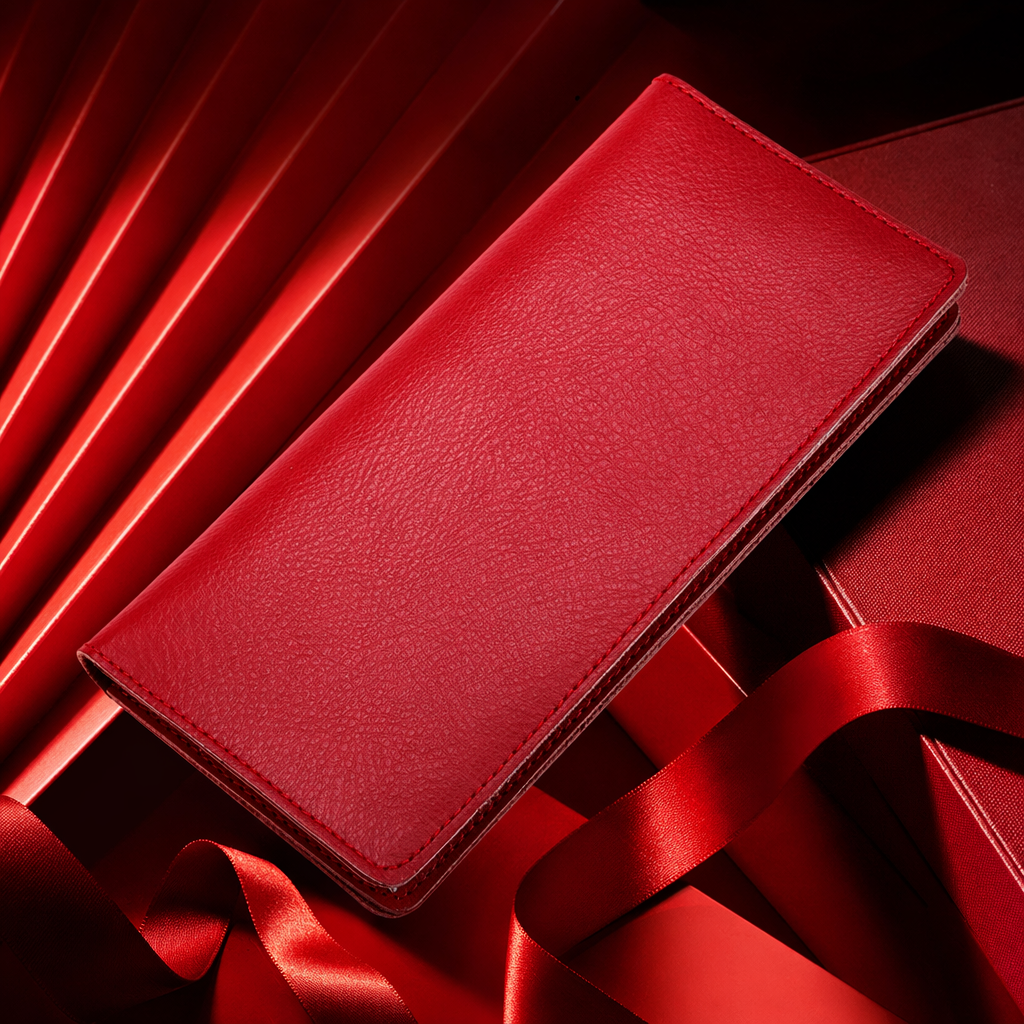 This short, lightweight and wear-resistant red leather wallet for commuting and business men Specification image