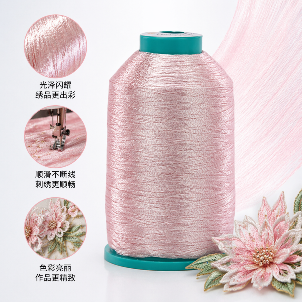 粉色亮丝线 高亮反光金银线
