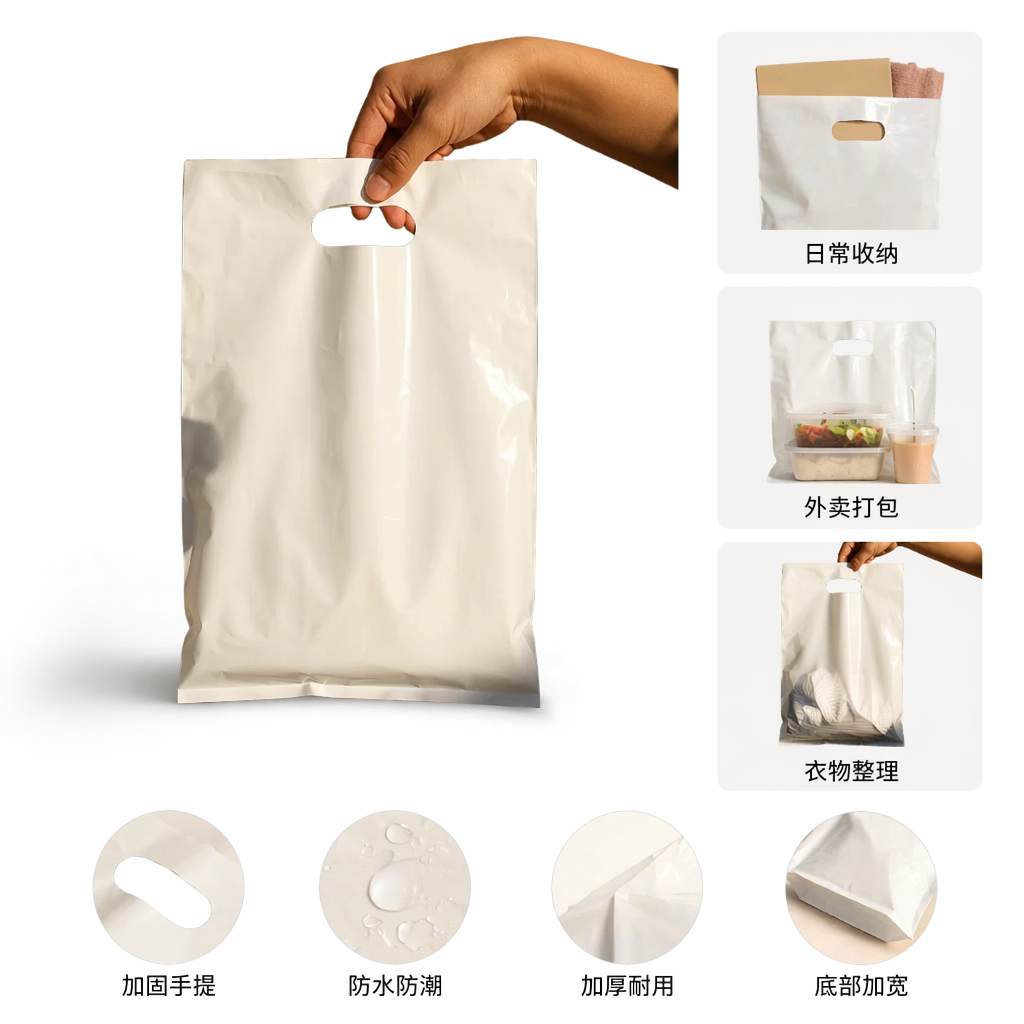 白色塑料袋 加厚承重环保购物袋 家用厨房垃圾袋