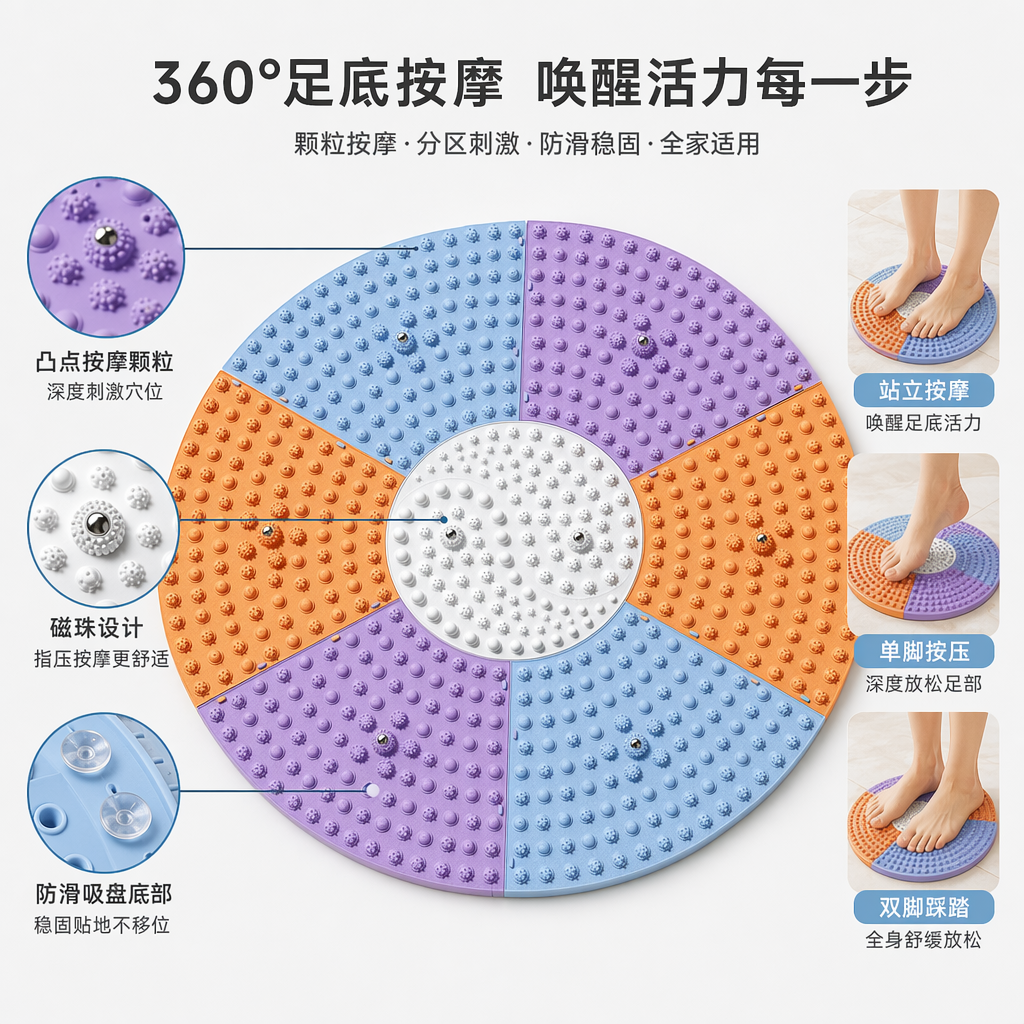 彩色按摩垫家用全身多功能理疗放松垫