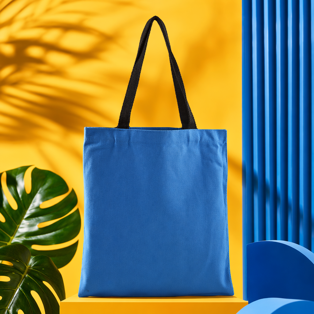 The blue canvas bag is simple and versatile for commuting. The single-shoulder tote bag has a large capacity and is lightweight for ladies Specification image