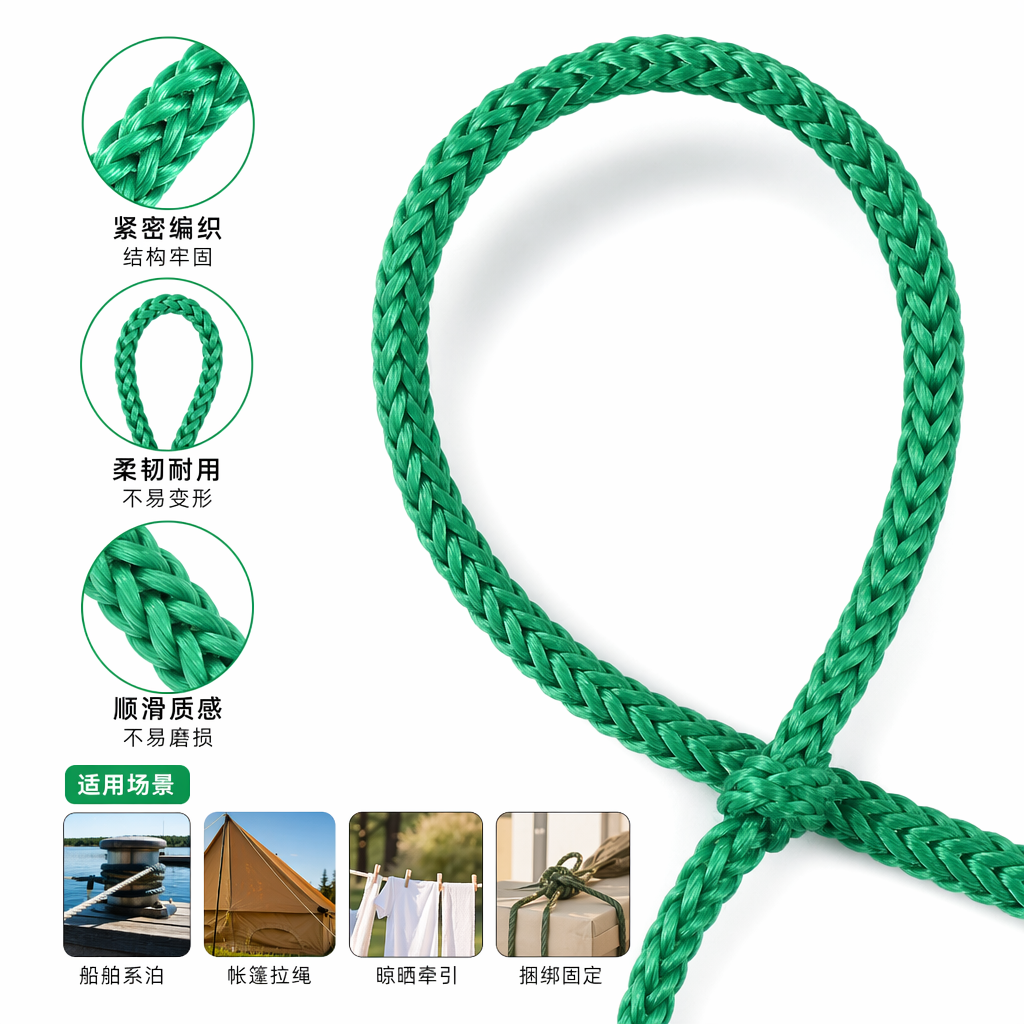 绿色编织绳 手工DIY装饰绳 家居园艺捆绑绳 粗细可裁剪