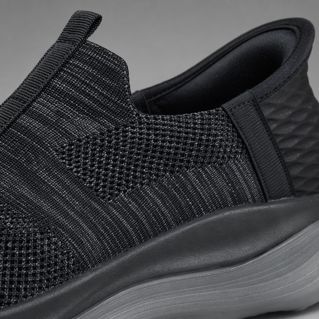 Grey knitted casual shoes are versatile, lightweight and breathable sports shoes for both men and women Application Scenario