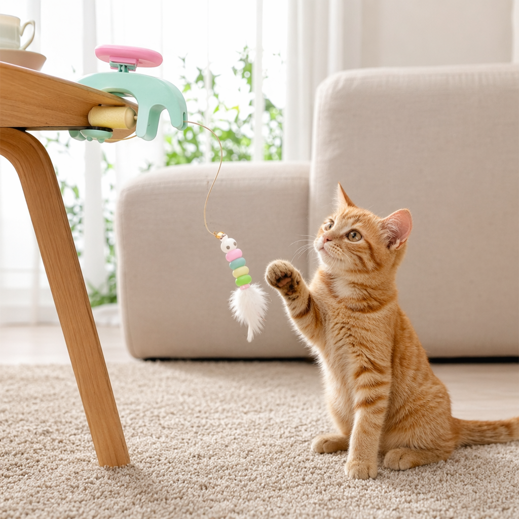 White packaging box cat toys, cat players, interactive and educational plush toys details Picture