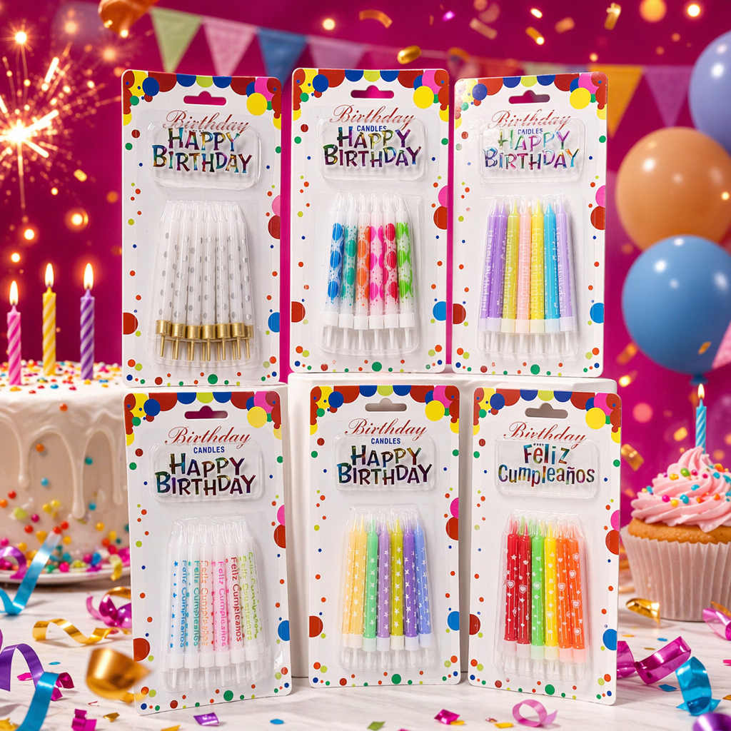 Colorful birthday candle set, children's party decoration candles with multiple color combinations to choose from Specification image