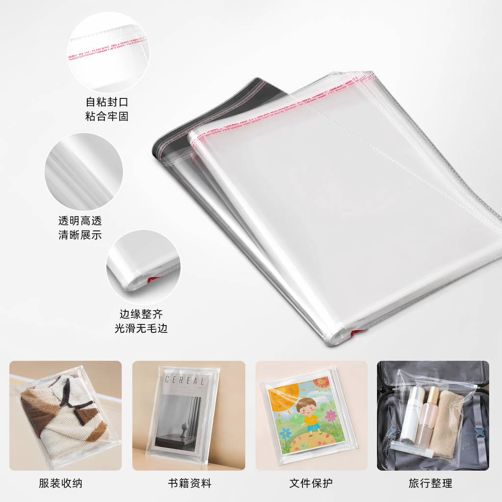 透明塑料袋 加厚防撕家用食品级密封保鲜袋