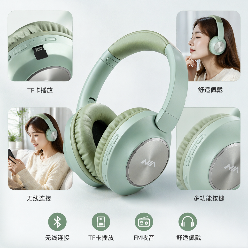 浅绿色无线耳机专用包装盒 环保硬质收纳盒适配主流品牌