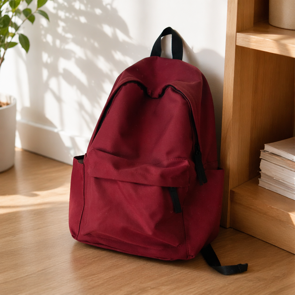 Red Oxford cloth commuting backpack, lightweight and wear-resistant, specially designed for students and office workers details Picture