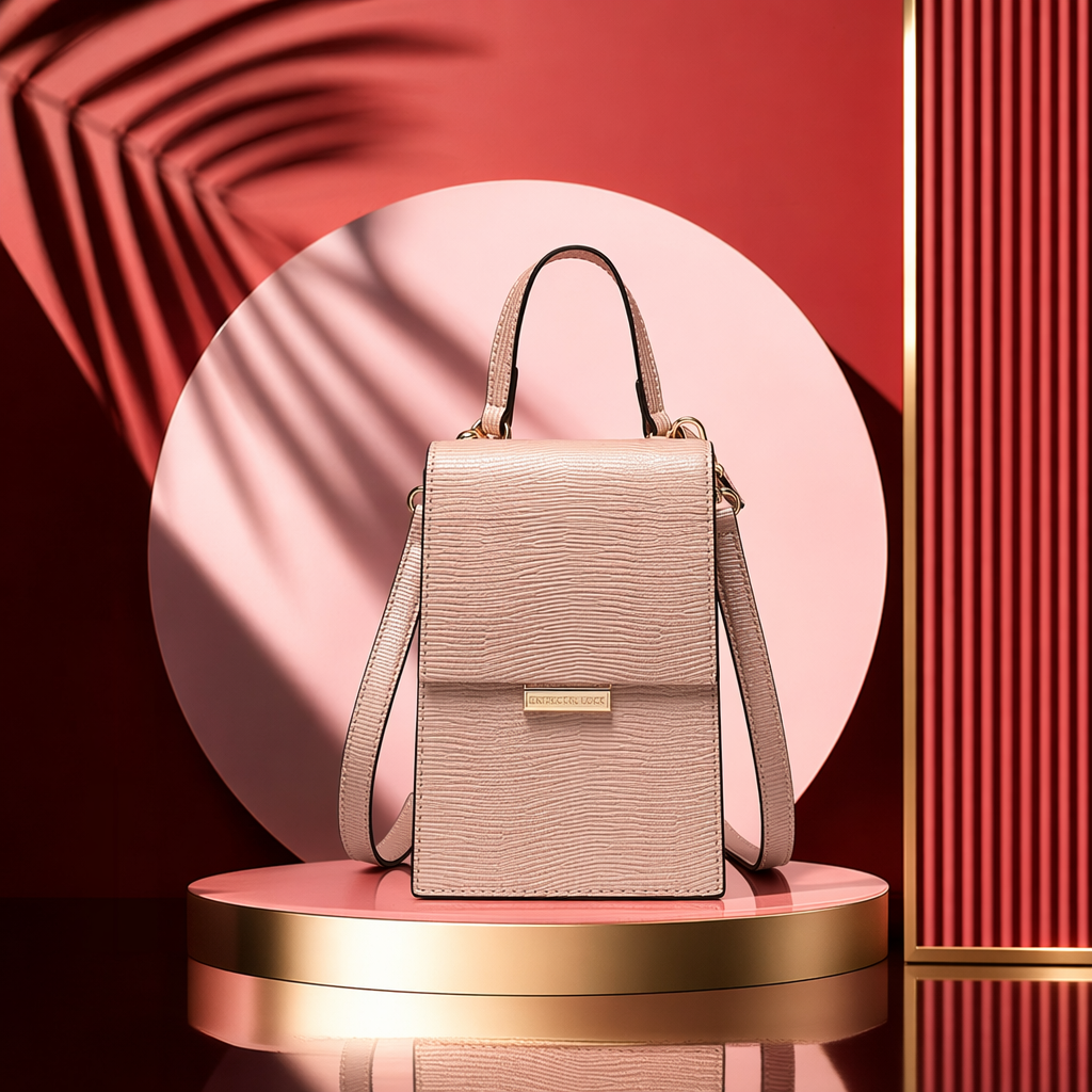 This pink textured handbag is a fashionable and versatile single-shoulder crossbody bag for women Specification image