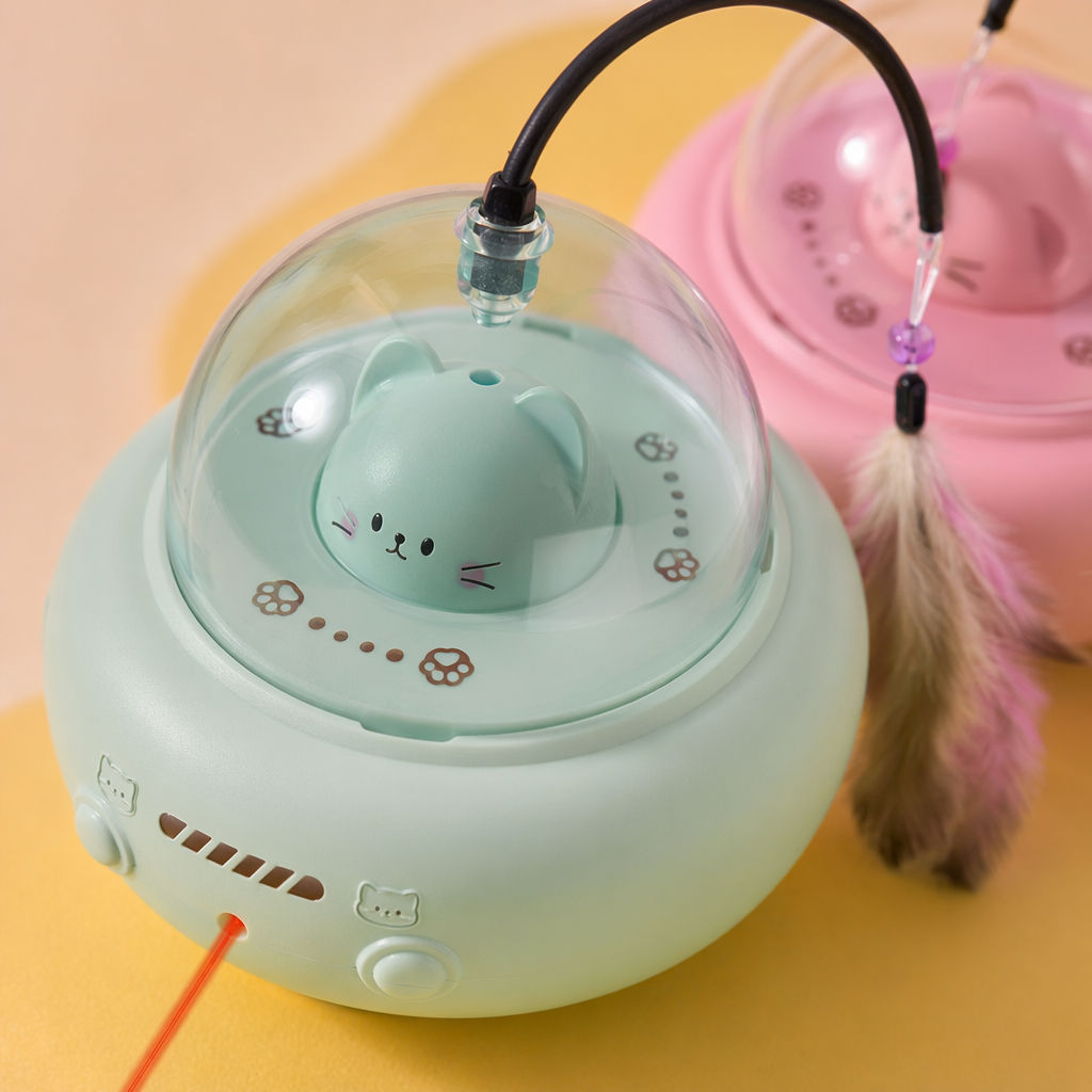 Green cat-shaped plush toys are cute and adorable pet ornaments for home decoration Application Scenario