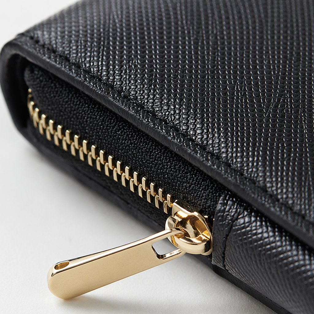 Black genuine leather men's wallet, simple business long card case, loose change wallet Application Scenario