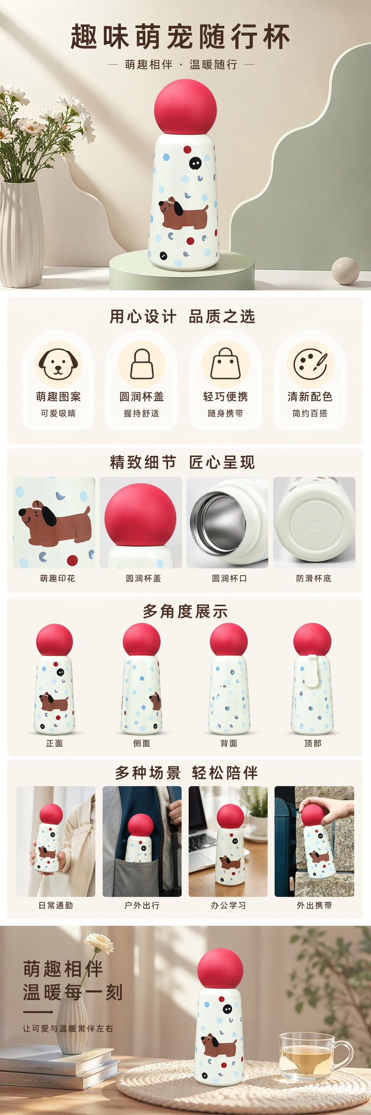 彩色水杯 时尚创意个性便携大容量保温杯详情1
