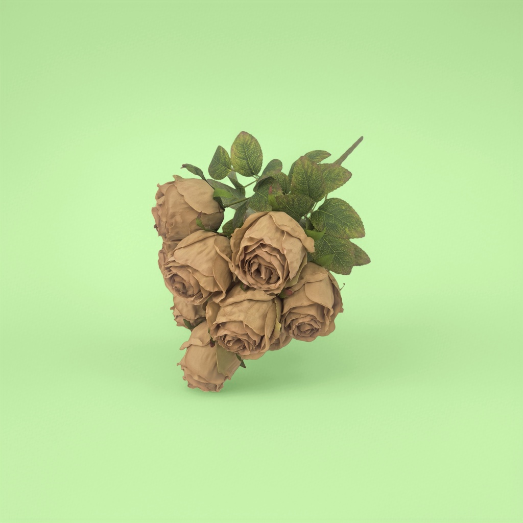 Beige artificial rose bouquet, artificial everlasting flower home decoration piece