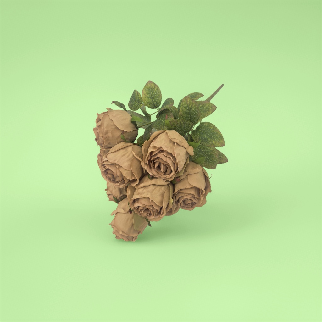 Beige artificial rose bouquet, artificial everlasting flower home decoration piece Application Scenario