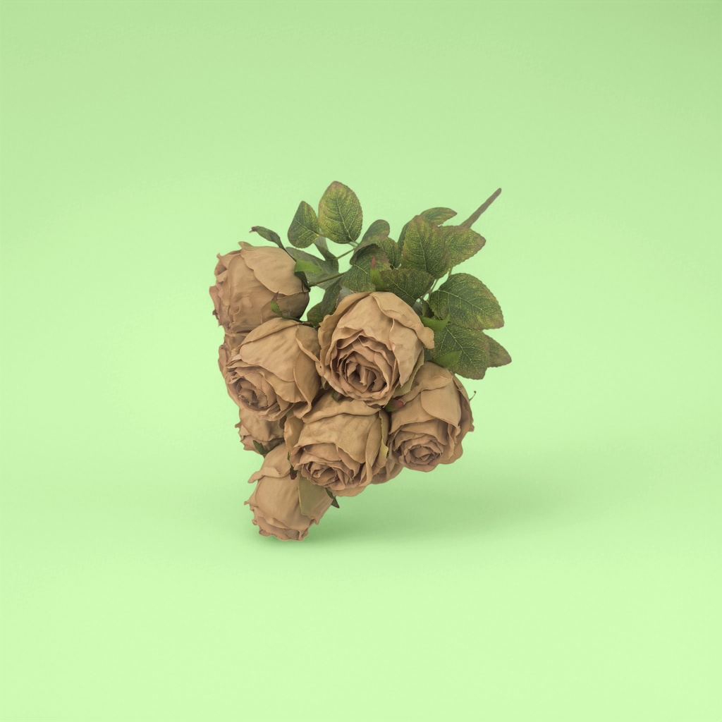 Beige artificial rose bouquet, artificial everlasting flower home decoration piece Specification image