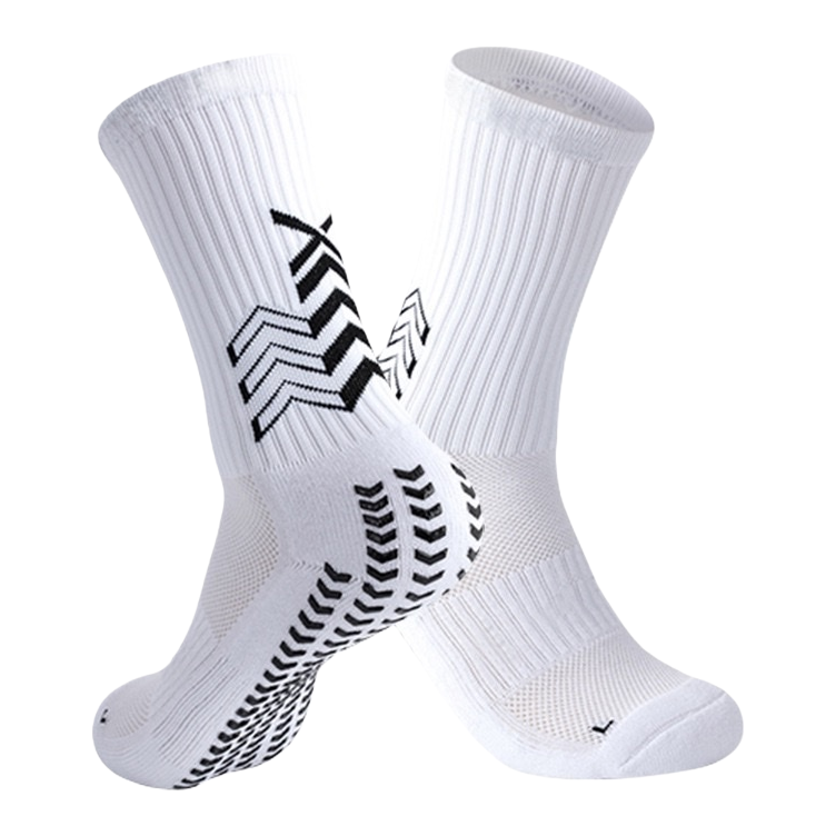 White sports socks, breathable and sweat-absorbent, made of pure cotton, knitted for both men and women Item Picture