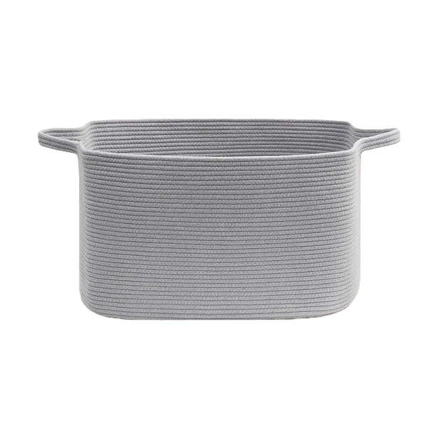 Grey woven storage basket, a large-capacity household storage basket, a perfect organizer for the living room and bedroom Item Picture